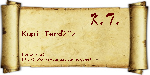 Kupi Teréz névjegykártya